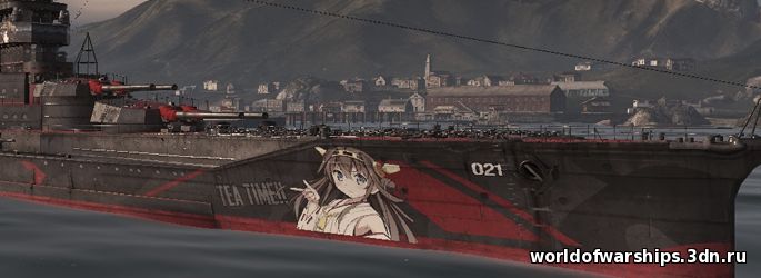 Шкурка для японского линкора Kongo в аниме стиле для World of Warships