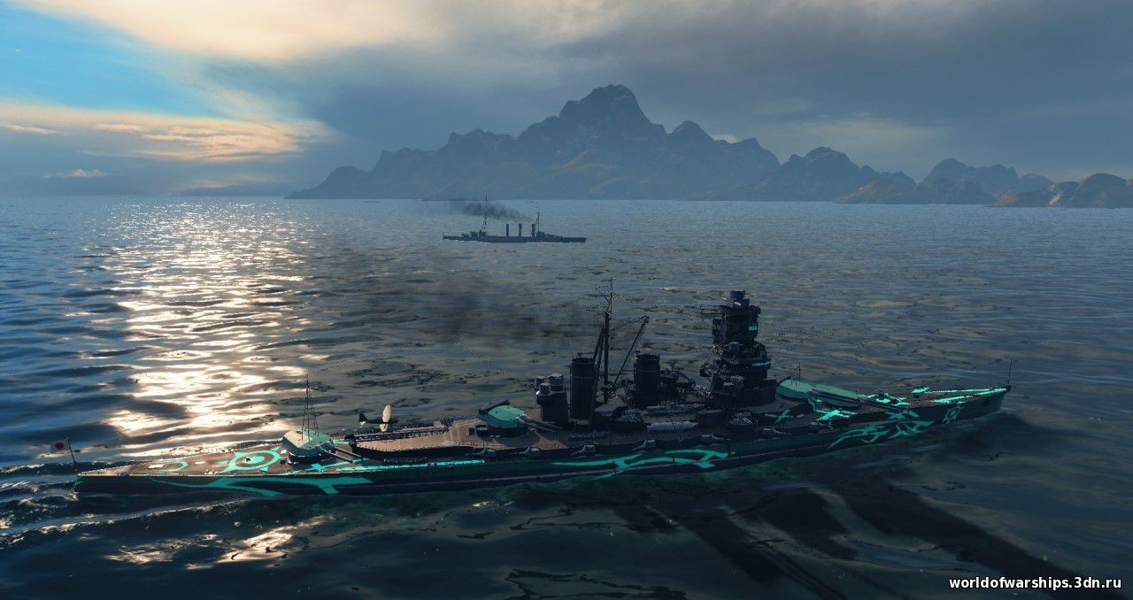 Красивая шкурка для японского линкора Kongo для World of Warships скриншот №3