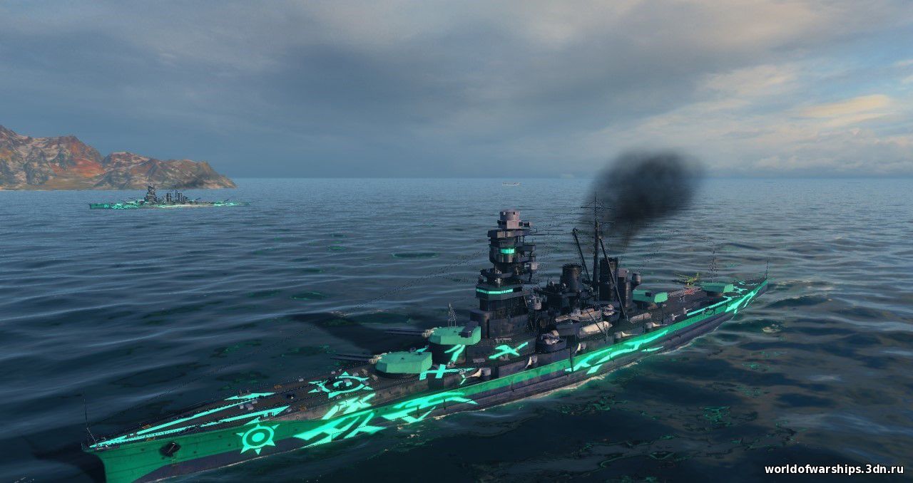 Красивая шкурка для японского линкора Kongo для World of Warships скриншот №2